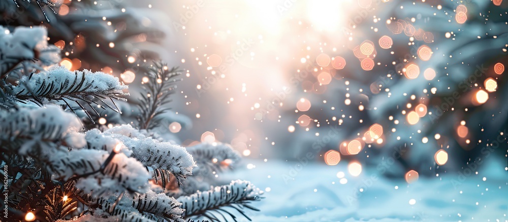 Fototapete background image for christmas, featuring snowy scenery with copy space image.