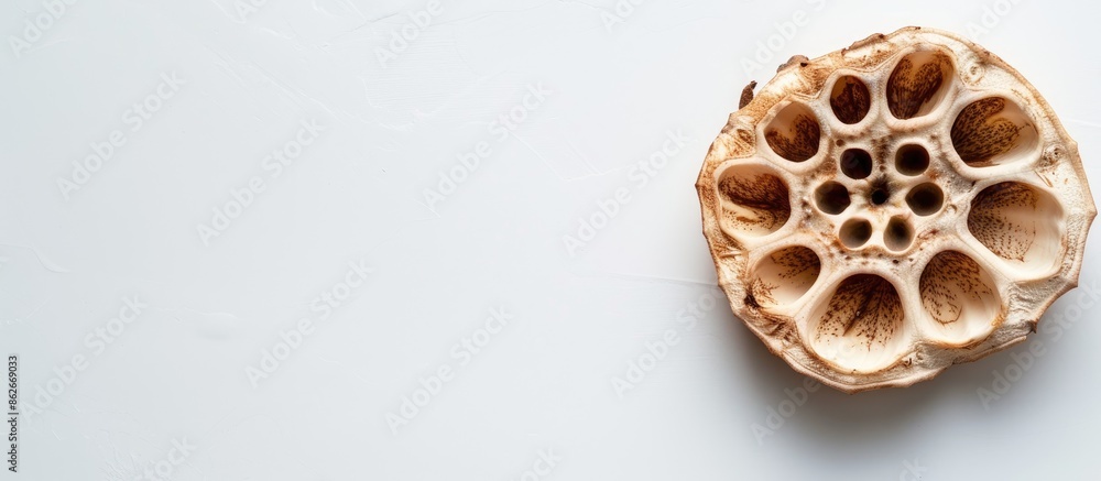 Poster Copy space image featuring lotus root on a white backdrop.