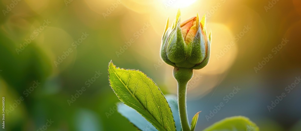 Poster image of a budding flower with copy space to discuss growth and development.