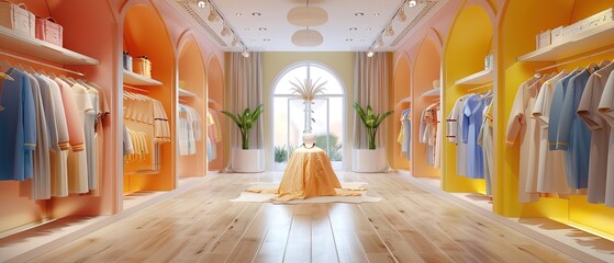 boutique retail store interior design creative space and ideas cloth hanger dress and garment showroom background
