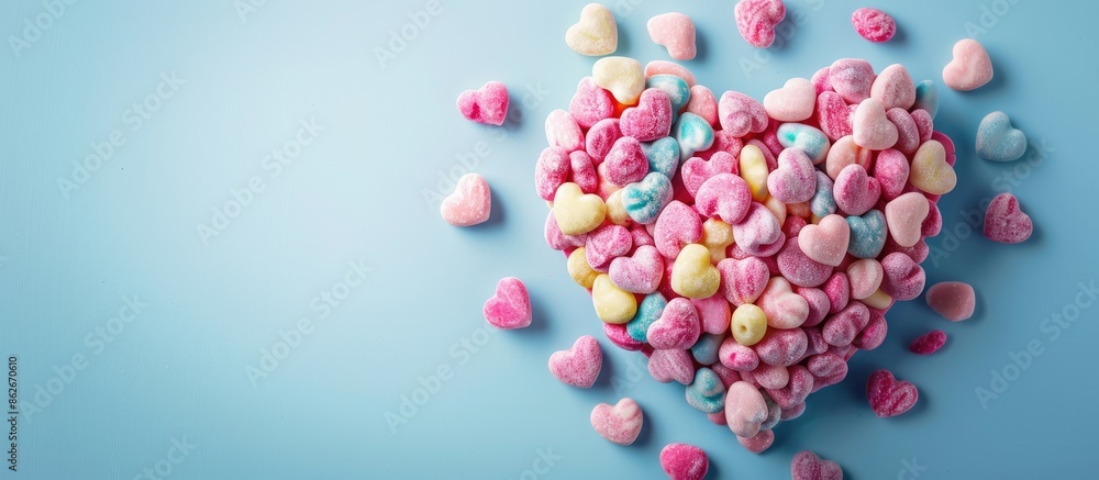 Aufkleber heart-shaped candy with a blank space for text or images - copy space image.
