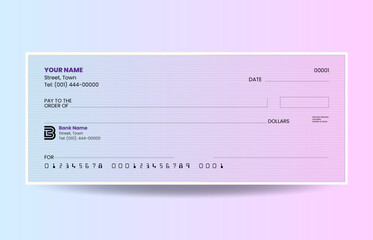 Blank check bank cheque design elegant vector