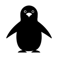 simple black penguin silhouette on white background