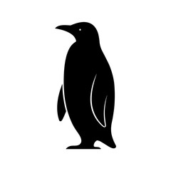simple black penguin silhouette on white background