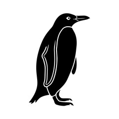 simple black penguin silhouette on white background
