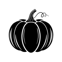 simple black pumpkin silhouette on white background