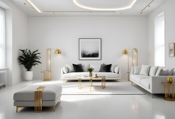 Fototapeta premium Photo interior modern design room 3d illustration