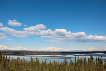 wetland and mountains