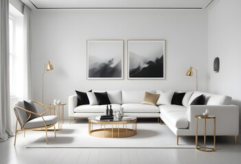 Photo interior modern design room 3d illustration