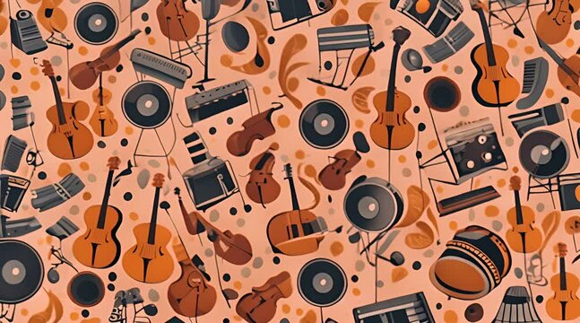 Doodles of music instrument