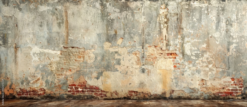 Poster weathered walls with a vintage charm, displaying signs of decay, create an intriguing backdrop for t