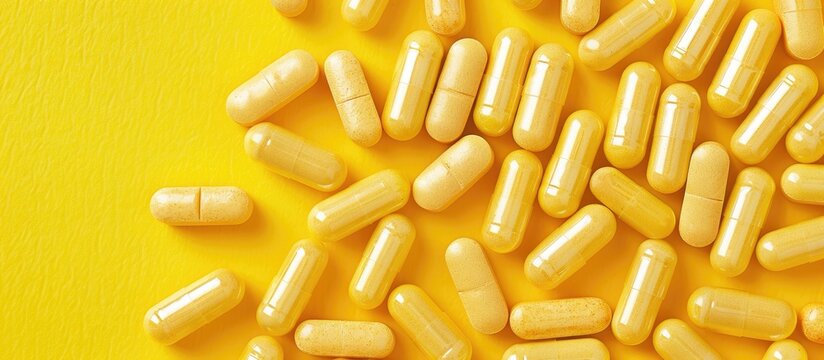 Detailed view of Berberine Supplement Capsules with copy space image.