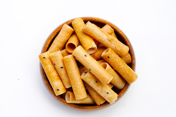 Thai snack, crispy coconut rolls