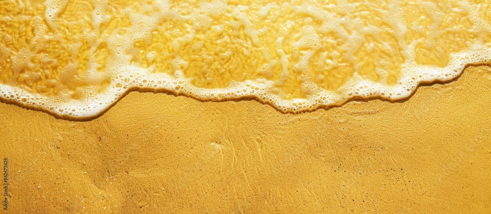 Poster yellow sand background on the seashore with copy space image.