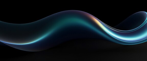 Abstract fluid iridescent holographic Curved Shape Elegantly wav