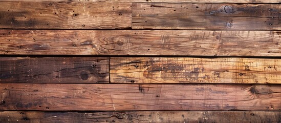 Fototapeta premium Horizontal wooden board texture in a copy space image.