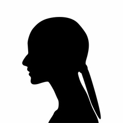 silhouette of a woman's face, side view