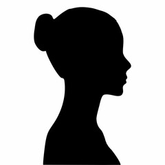 silhouette of a woman's face, side view