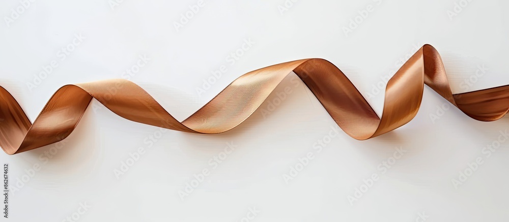 Poster brown ribbon displayed in a qualitative copy space image with a white backdrop.