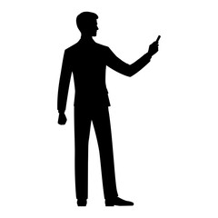 Silhouette of a Businessman at a Presentation. vector illustration