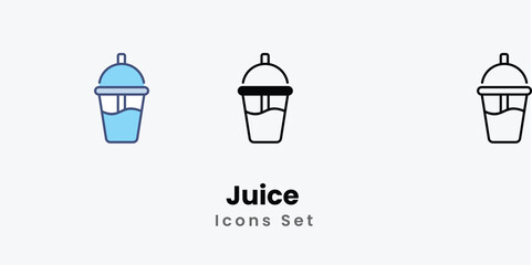 Juice icons vector set stock illustration