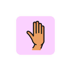 Stop gesture line icon. Palm, goodbye, hand. Warning concept. Vector illustration can be used for topics like prohibition, restriction, warning