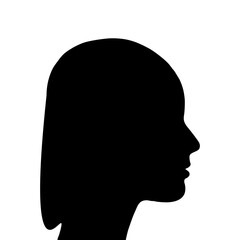 silhouette of a woman's face, side view