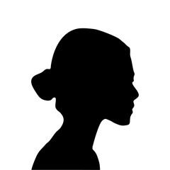 silhouette of a woman's face, side view