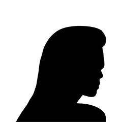 silhouette of a woman's face, side view
