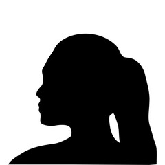 silhouette of a woman's face, side view