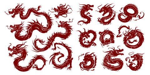 dragon, illustration, vector, chinese culture, chinese new year, luck, mythology, sketch, design element, cartoon, cultures, animal, design, icon symbol, asian culture, astrology sign, chinese zodiac 