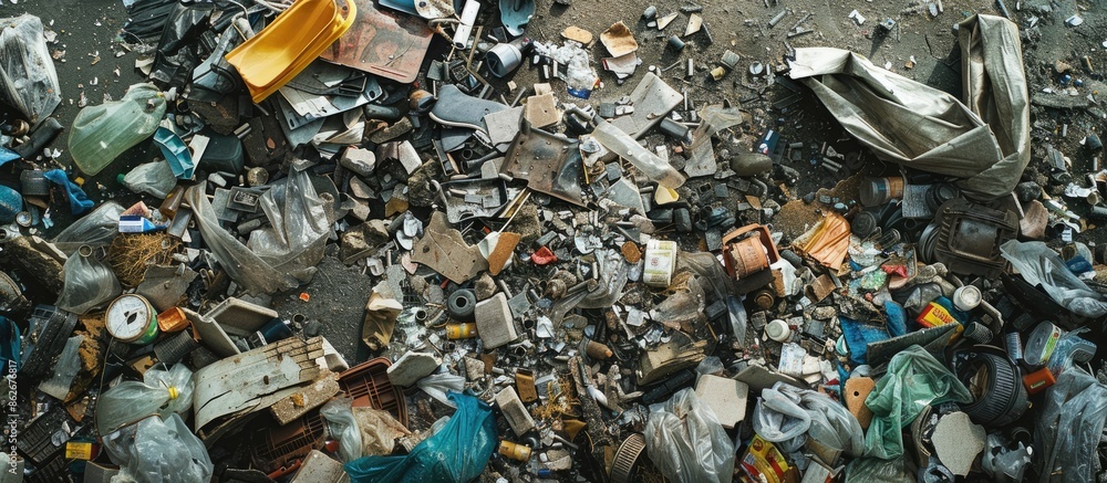 Aufkleber garbage, rubbish, or waste materials. copy space image. place for adding text and design