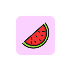 Watermelon slice line icon. Dessert, summer, refreshment. Berry concept. Vector illustration can be used for topics like freshness, season, health