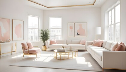 Fototapeta premium Photo interior modern design room 3d illustration