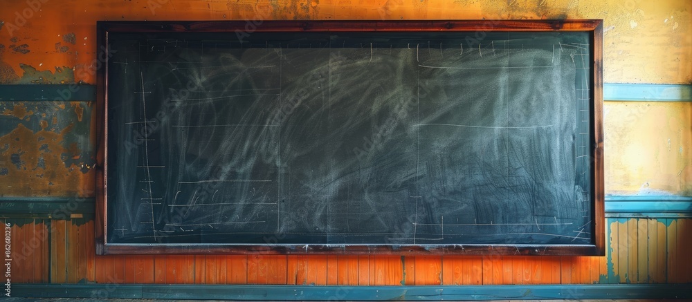 Leinwandbilder a black chalkboard with space for writing and drawing. copy space image. place for adding text and d