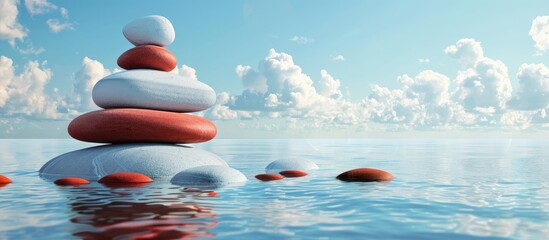 Business concept symbolizing limitless possibilities displayed on an elegant black chalkboard against a stunning backdrop of red stone, blue sea, and sky with generous copy space image.
