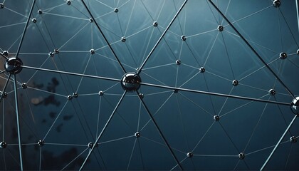 Triangular molecular grid in biotechnology research, scientific interface of connected genetic molecules