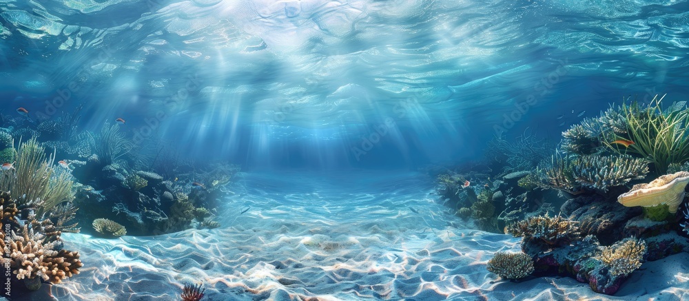 Poster Peaceful underwater view with ample copy space image.