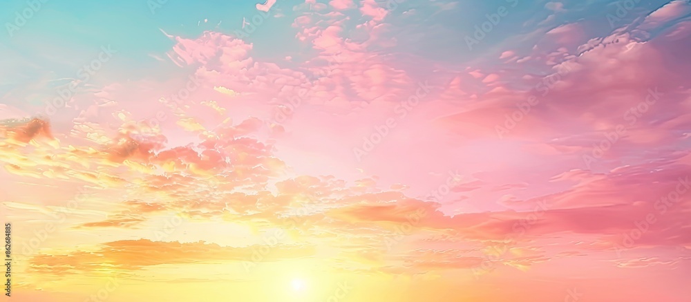 Poster sunset sky with complimentary copy space image for product or advertising design.