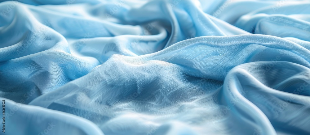 Fototapete Soft and smooth light blue velvet fabric texture creates an empty background with copy space image.