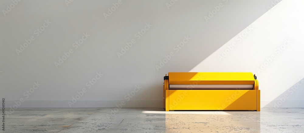 Leinwandbilder yellow press presented in a mobile format against a white backdrop with copy space image.