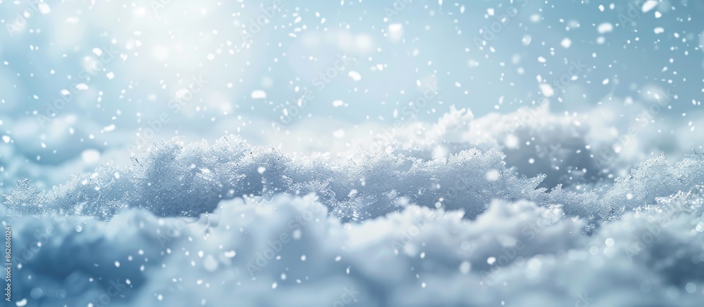 Poster Soft focus white snow background with copy space image.