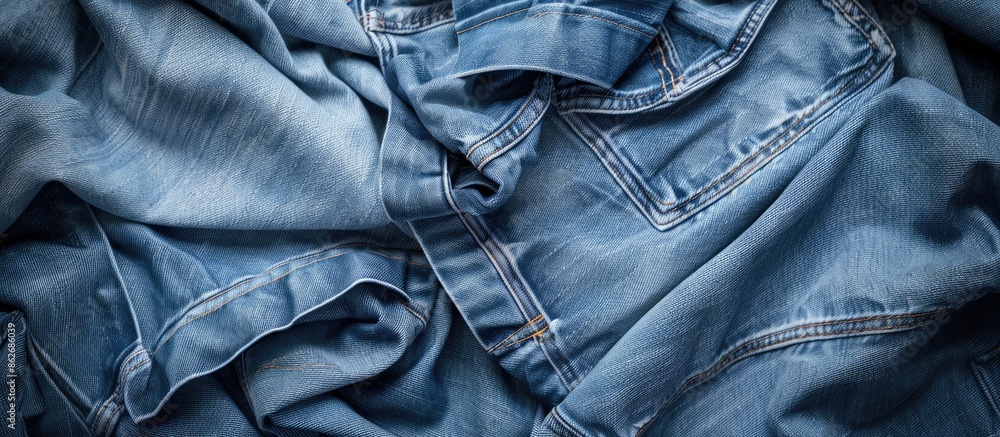 Poster detailed jeans textile background with copy space image.
