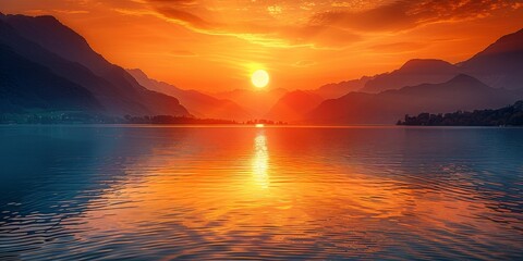 Majestic alpine sunset - a captivating natural tapestry