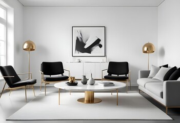 Photo interior modern design room 3d illustration
