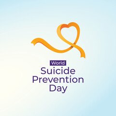 World Suicide Prevention Day. Flat art design. Vector flat art. Vector flat ribbon. Good for usage. eps 10.
