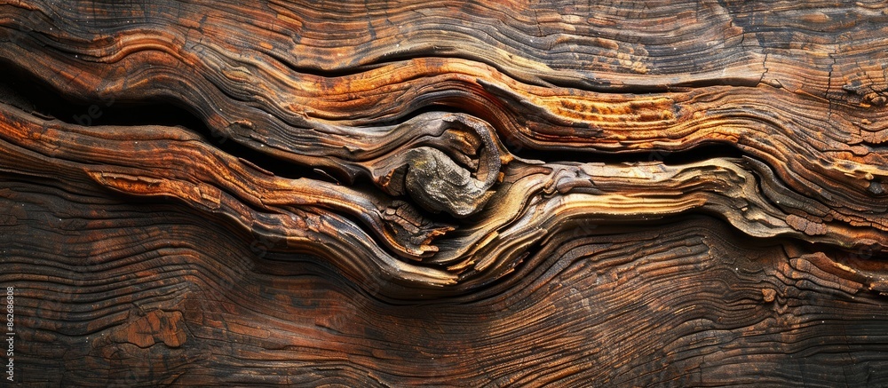 Poster wooden background texture with a plank from an adler tree featuring copy space image.