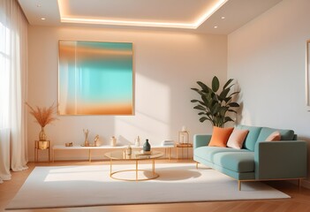 Photo interior modern design room 3d illustration