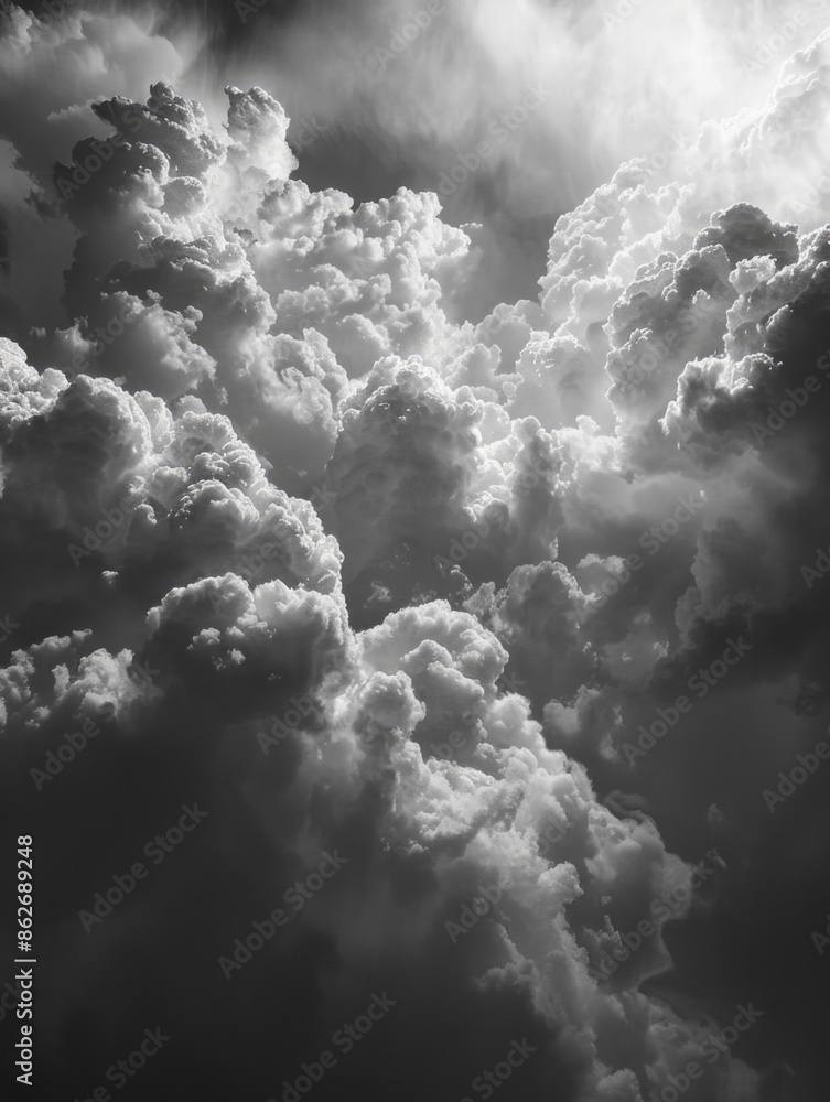 Poster the sky is filled with clouds, creating a moody and dramatic atmosphere. the clouds are dark and hea