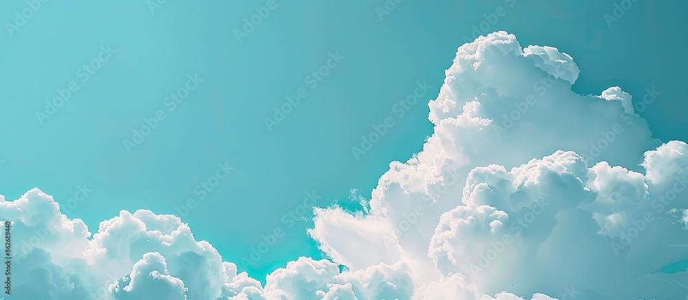 Aufkleber copy space image of a serene blue sky with fluffy clouds in the background.
